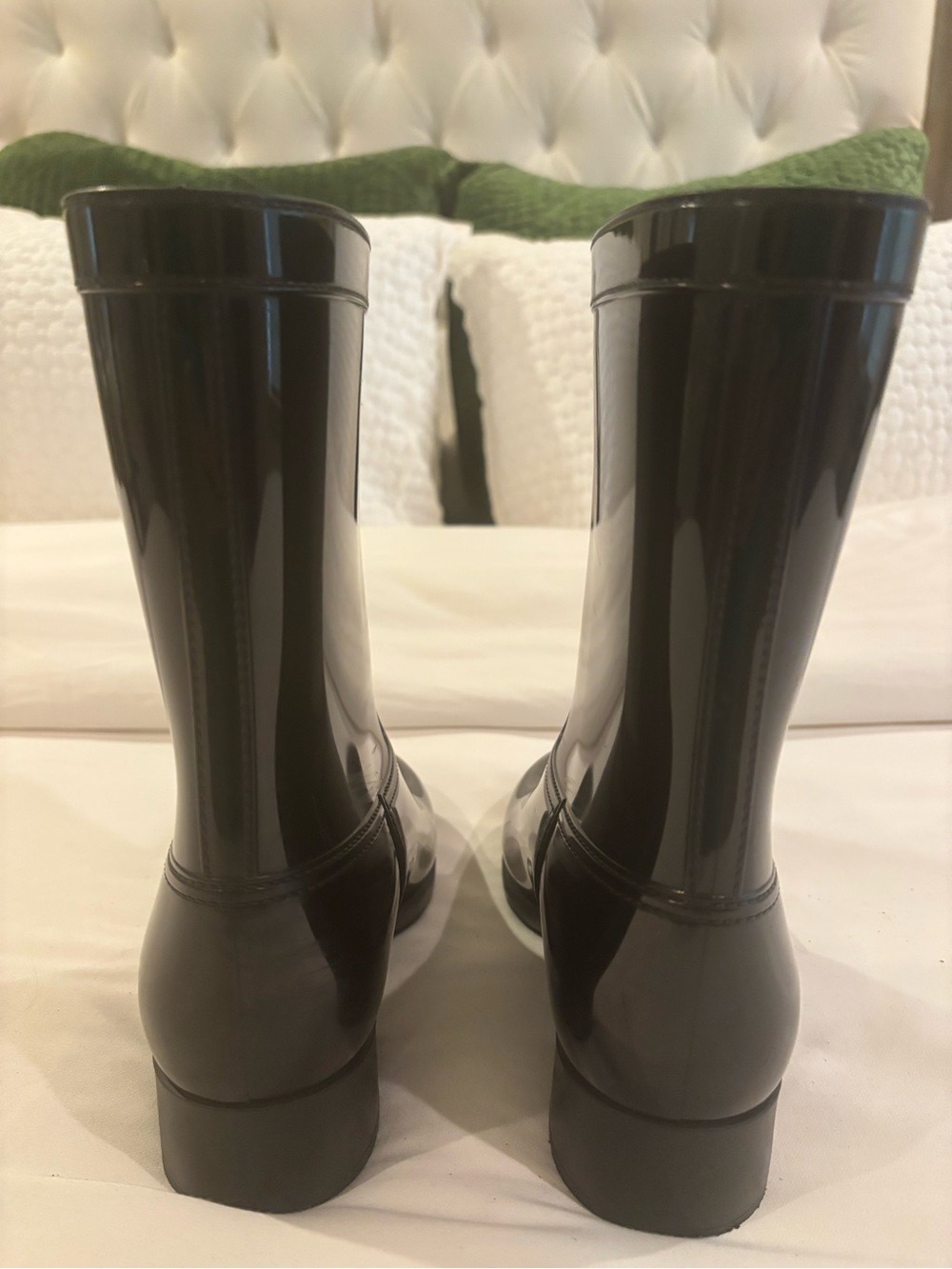 Prada Black Patent Mid Calf Rain
Boots SZ 38 - Picture 6 of 17